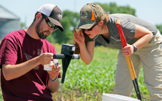 two engineers in the field